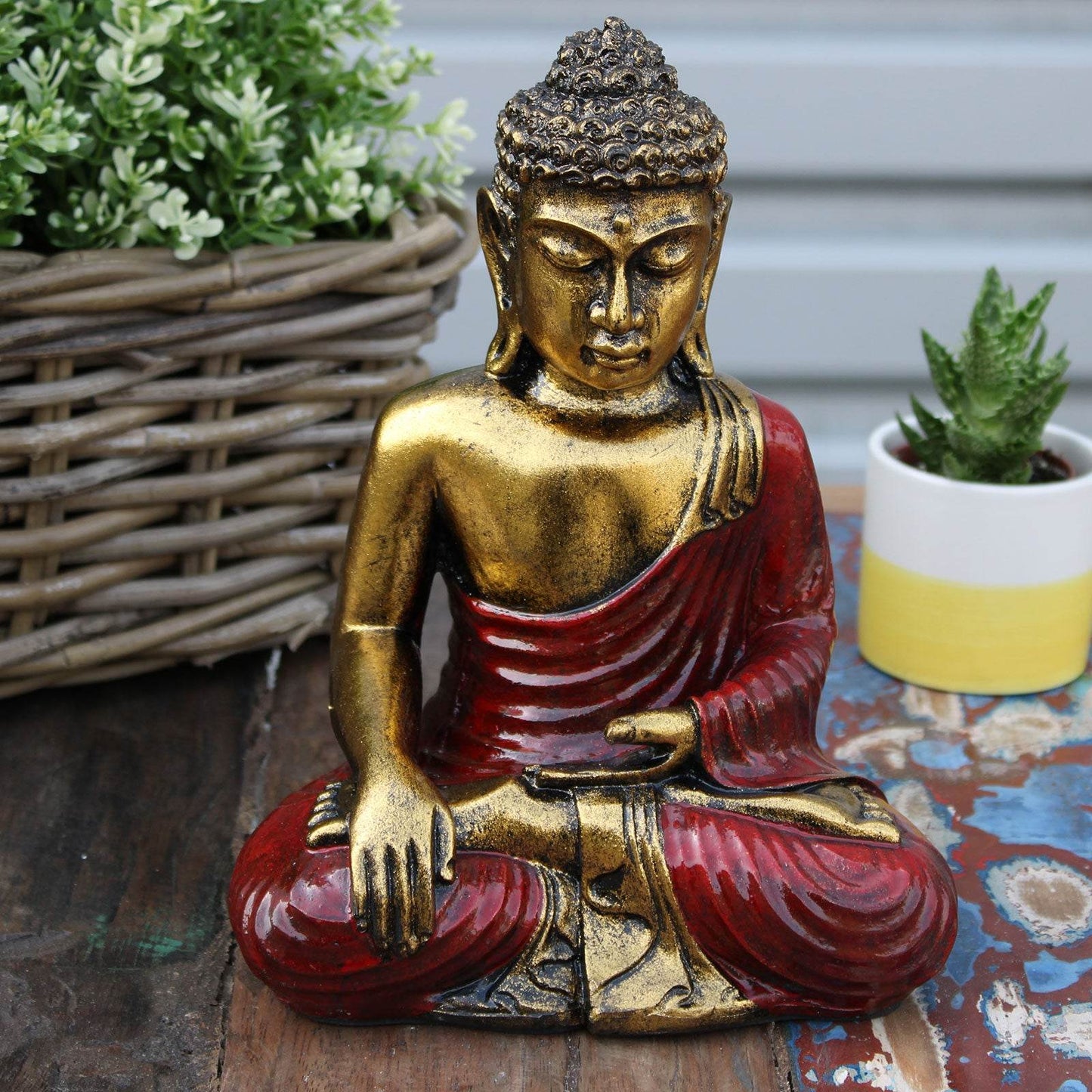Buddha-Statue - Rot-Gold - groß - Statuen & Figuren - Hauttempel
