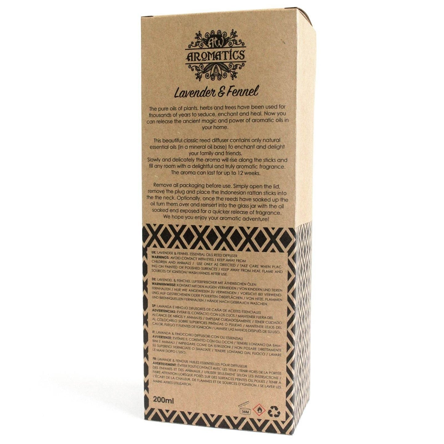 Lavendel & Fenchel Ätherisches Öl Rattanstäbchen Diffusor 200ml - Rattanstäbchen-Diffusor - Hauttempel