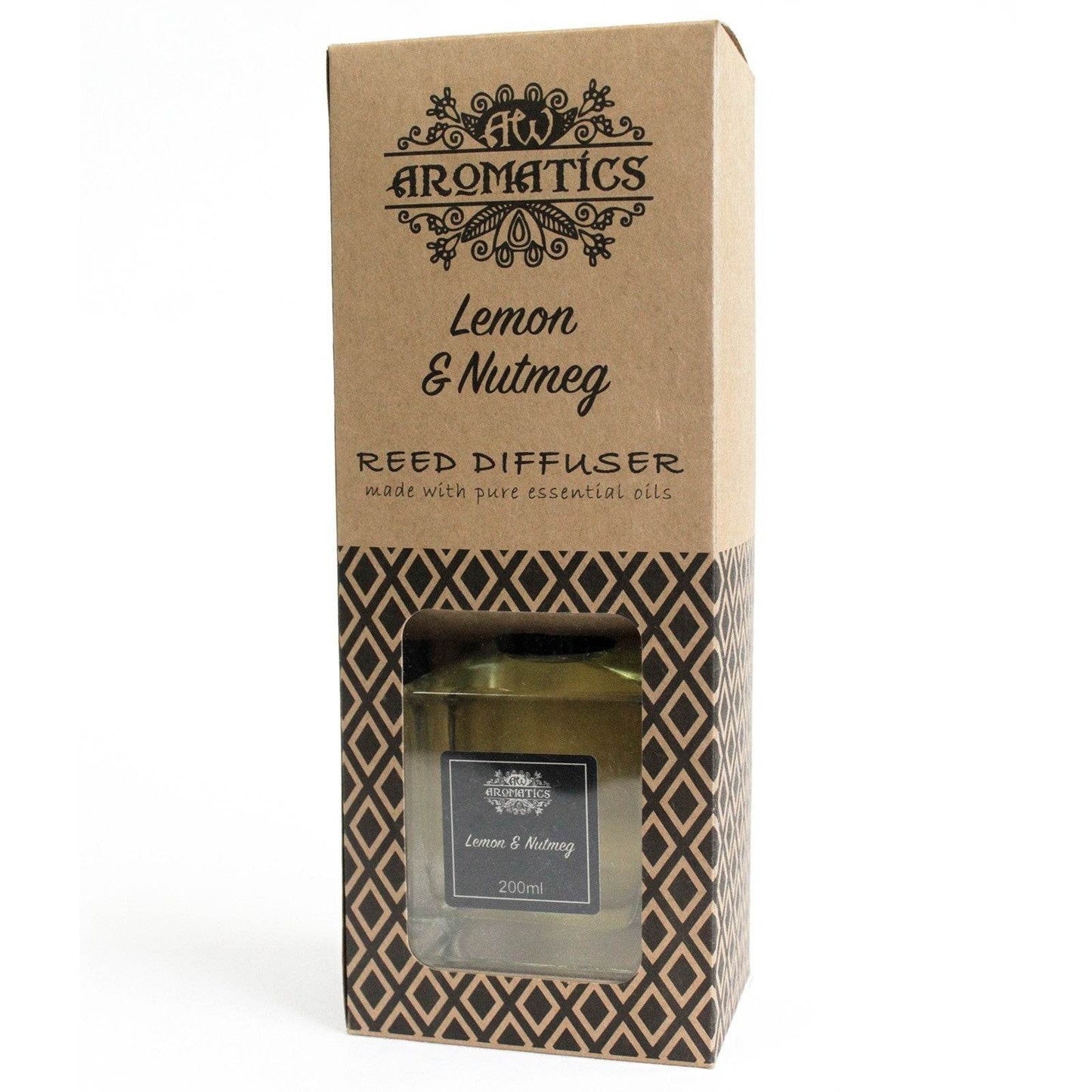 Zitrone & Muskatnuss Ätherisches Öl Rattanstäbchen Diffusor 200ml - Rattanstäbchen-Diffusor - Hauttempel