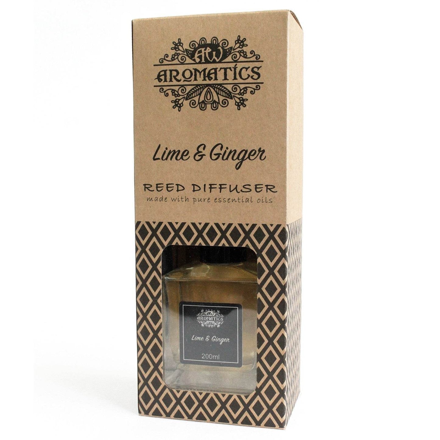 Limette & Ingwer Ätherisches Öl Rattanstäbchen Diffusor 200ml - Rattanstäbchen-Diffusor - Hauttempel