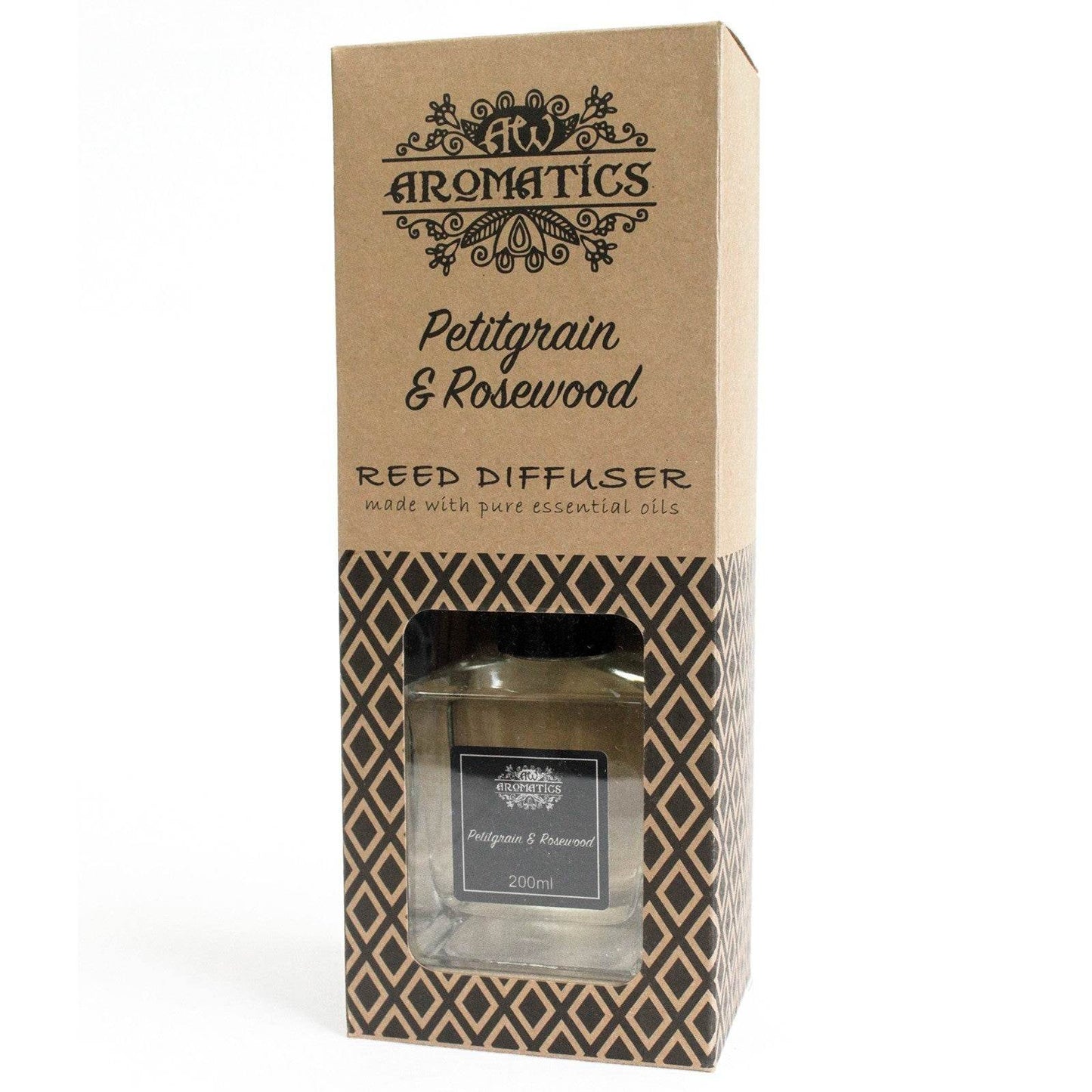 Petitgrain & Rosenholz Ätherisches Öl Rattanstäbchen Diffusor 200ml - Rattanstäbchen-Diffusor - Hauttempel