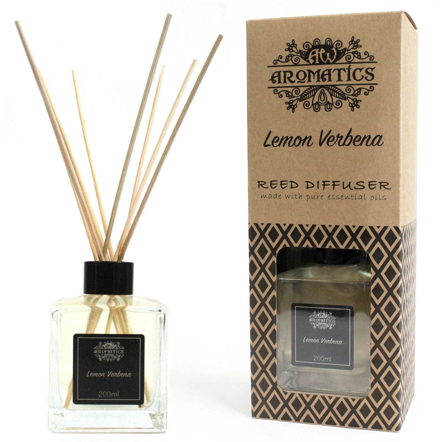 Zitronenverbene Ätherisches Öl Rattanstäbchen Diffusor 200ml - Rattanstäbchen-Diffusor - Hauttempel