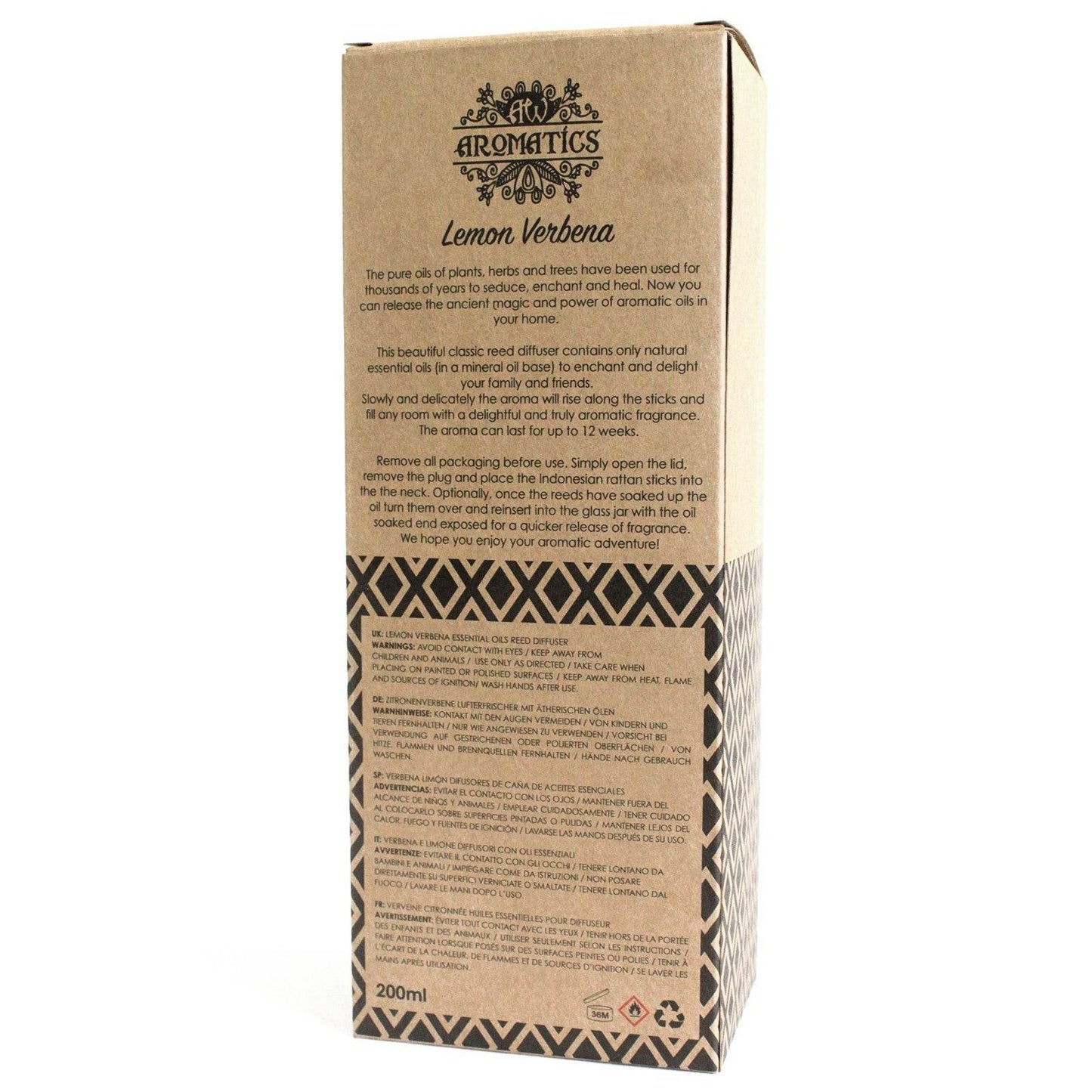 Zitronenverbene Ätherisches Öl Rattanstäbchen Diffusor 200ml - Rattanstäbchen-Diffusor - Hauttempel