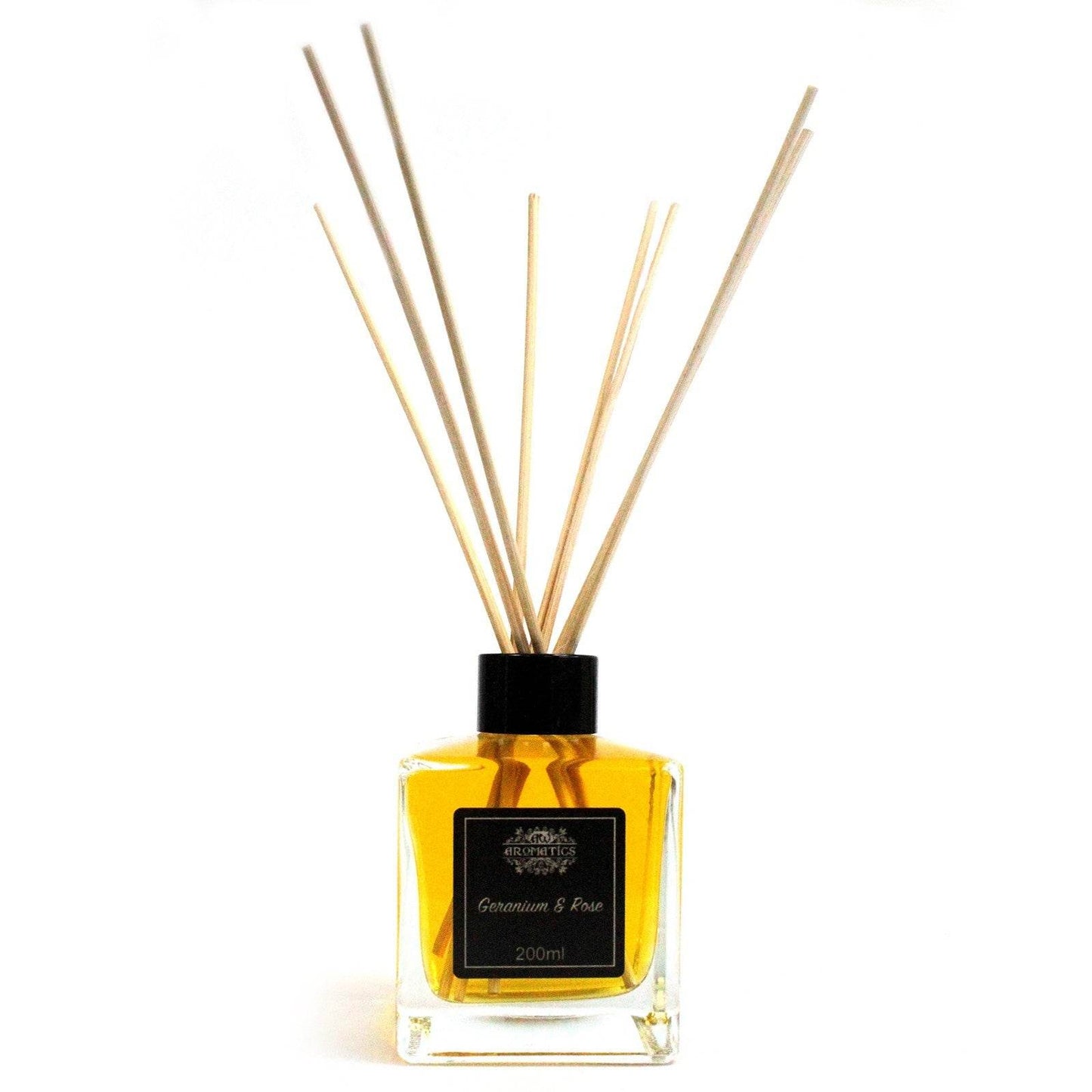 Geranie & Rose Ätherisches Öl Rattanstäbchen Diffusor 200ml - Rattanstäbchen-Diffusor - Hauttempel