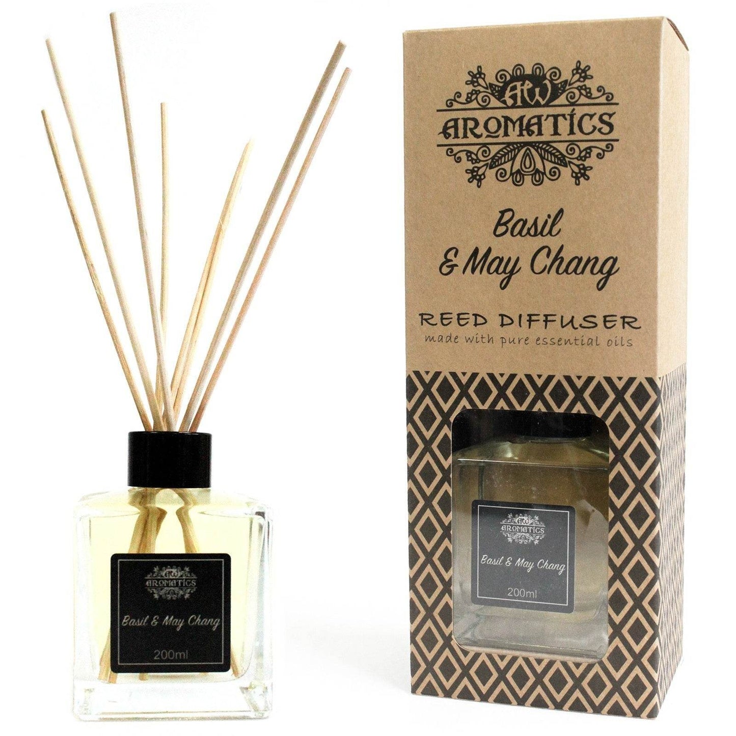 Basilikum & Maychang Ätherisches Öl Rattanstäbchen Diffusor 200ml - Rattanstäbchen-Diffusor - Hauttempel