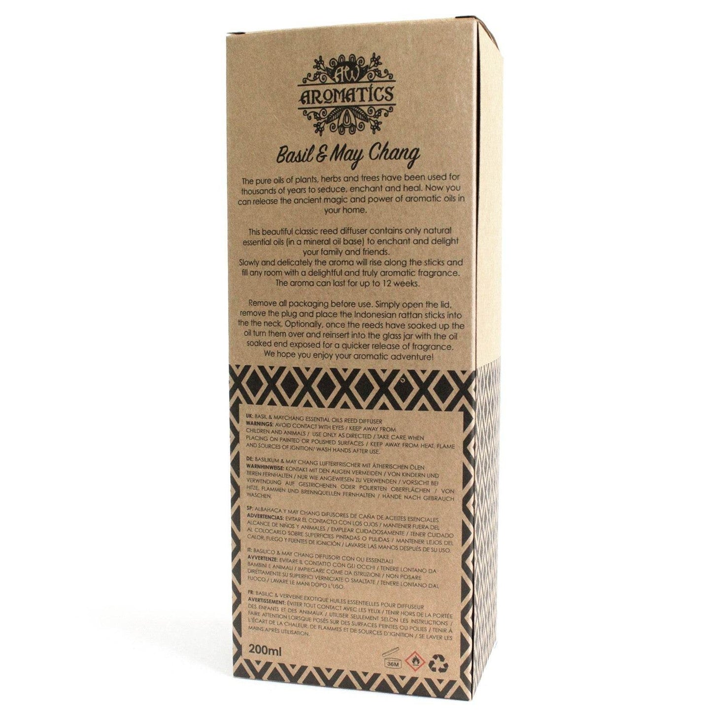 Basilikum & Maychang Ätherisches Öl Rattanstäbchen Diffusor 200ml - Rattanstäbchen-Diffusor - Hauttempel