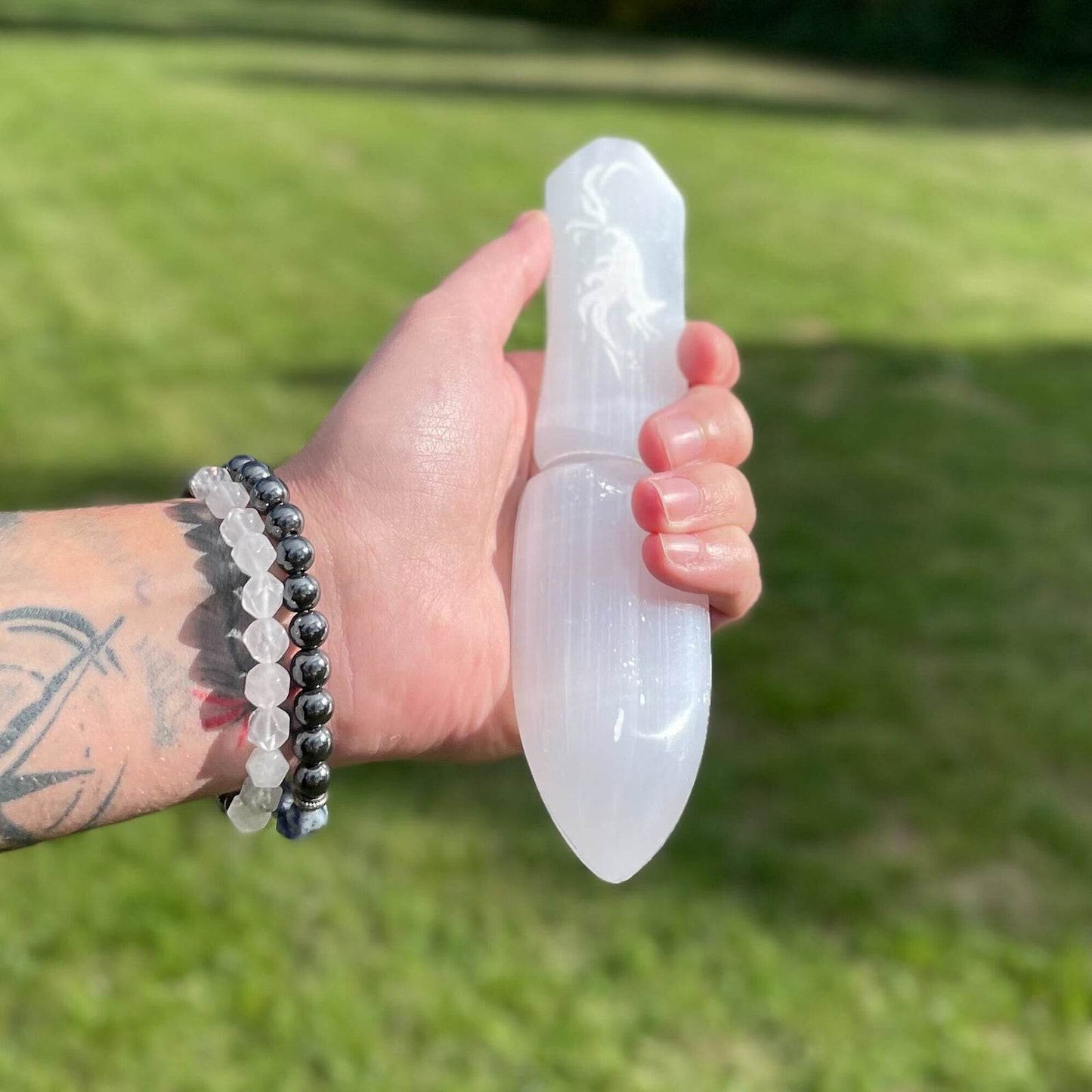 Selenit-Ritualmesser - Vergangenheit loslassen - Selenit-Ritualmesser - Hauttempel