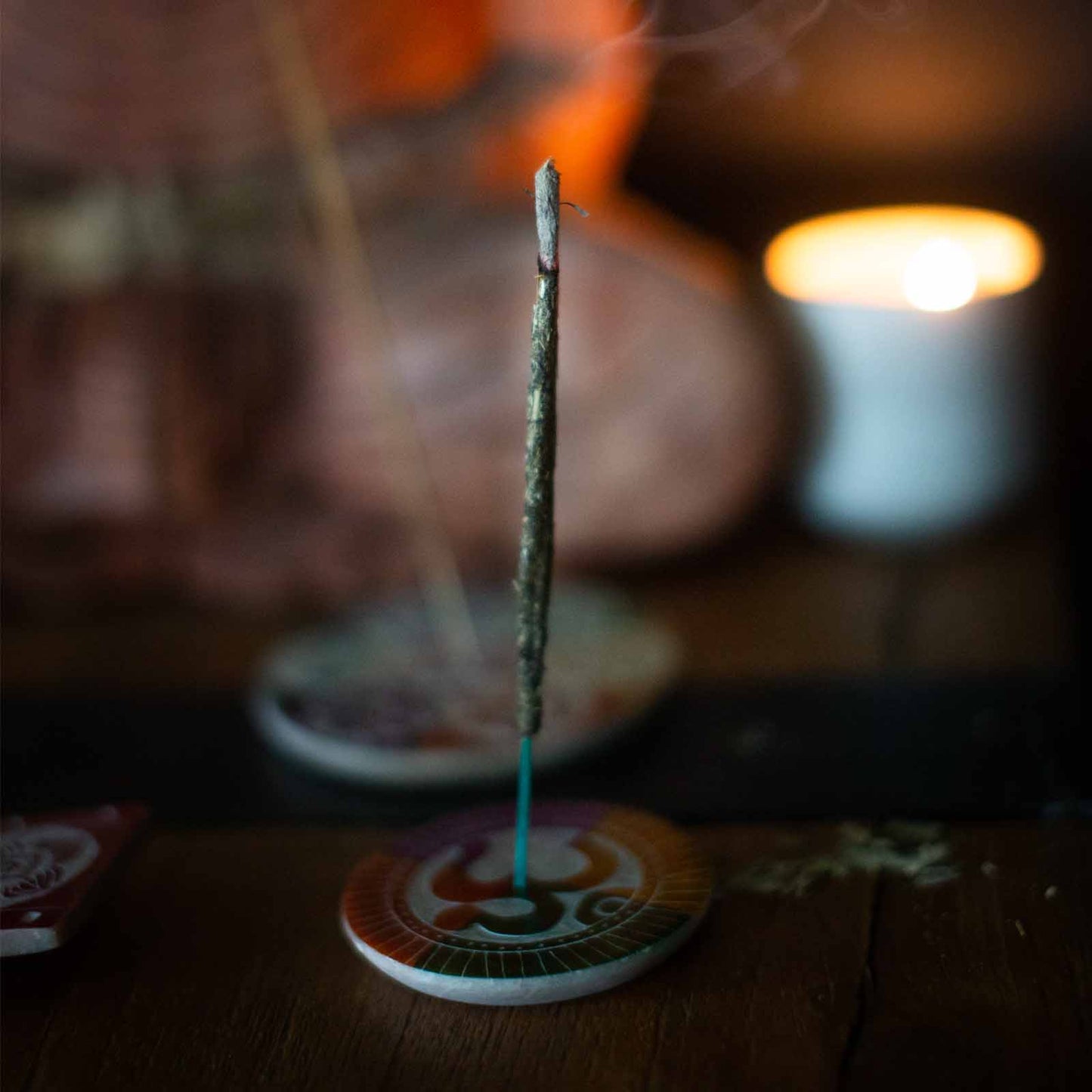 Räucherstäbchenhalter "Sieben Chakren" Speckstein ca. 26x5cm