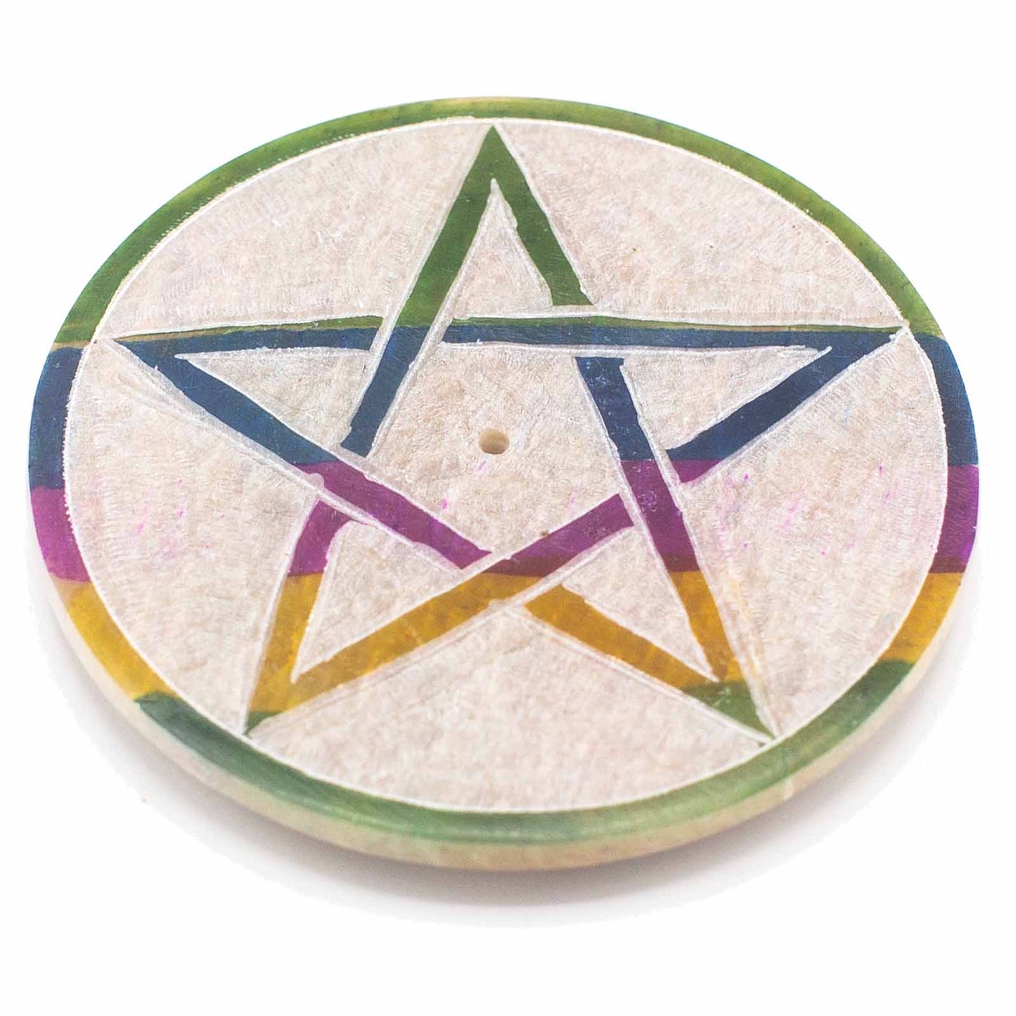 Räucherstäbchenhalter "Pentagramm" Speckstein ca. 8cm