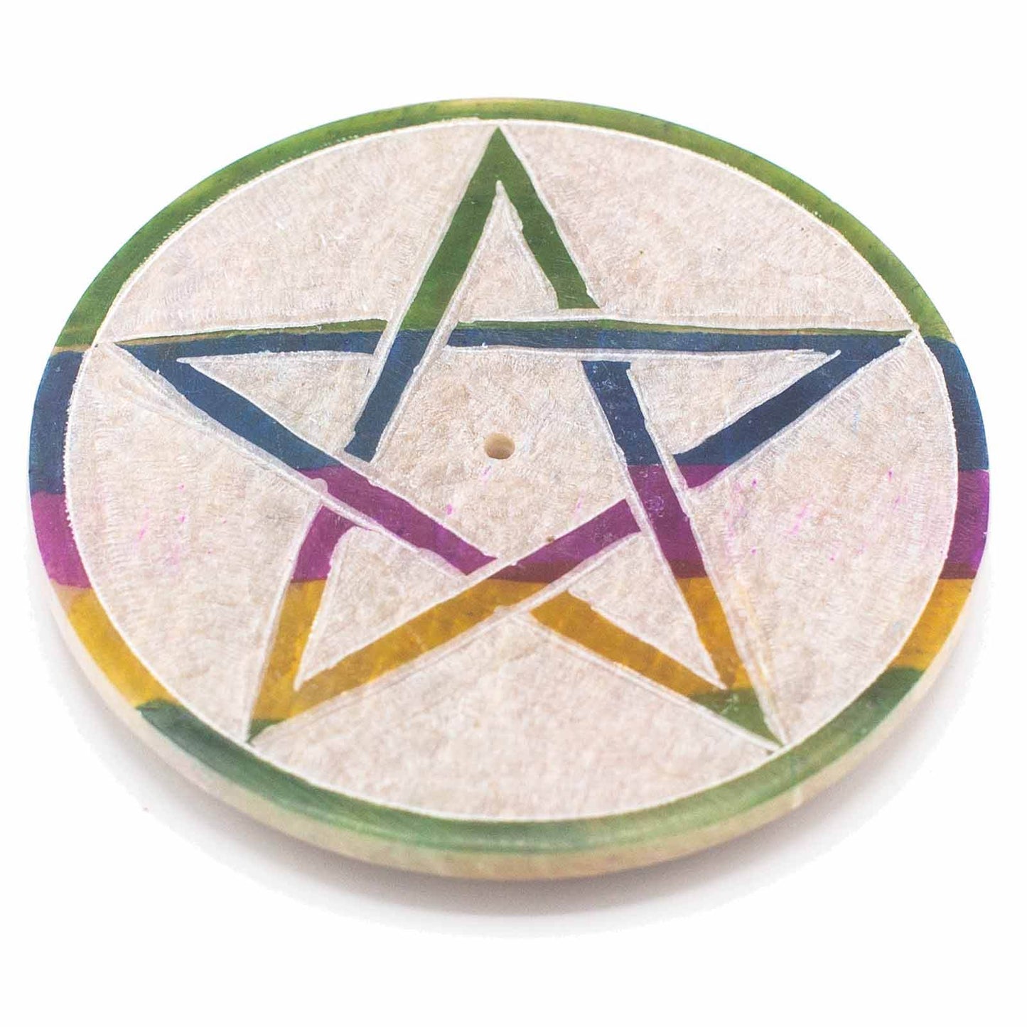Räucherstäbchen-Halter Speckstein - Pentagramm Fünfeck - Räucherstäbchenhalter - Hauttempel