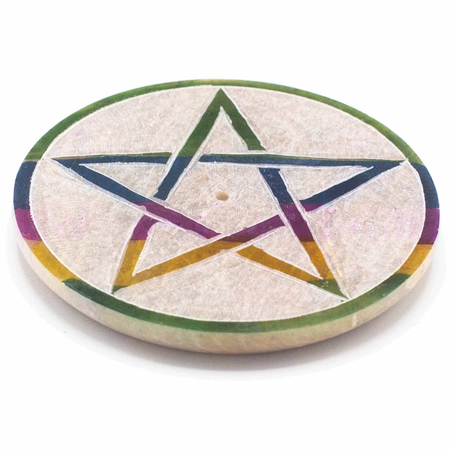 Räucherstäbchen-Halter Speckstein - Pentagramm Fünfeck - Räucherstäbchenhalter - Hauttempel
