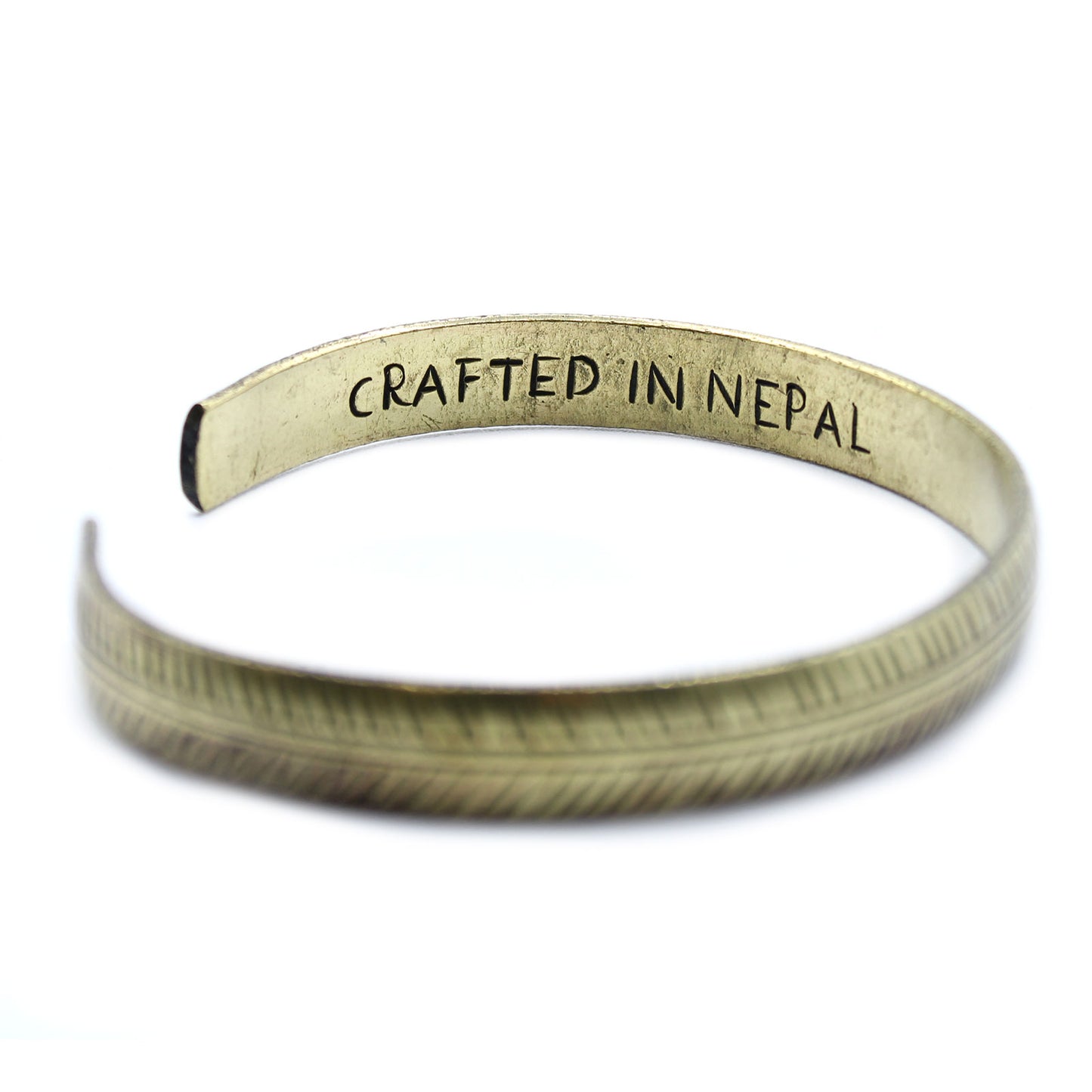 Tibetisches Armband "Kleines Tribal Blatt" - Messing