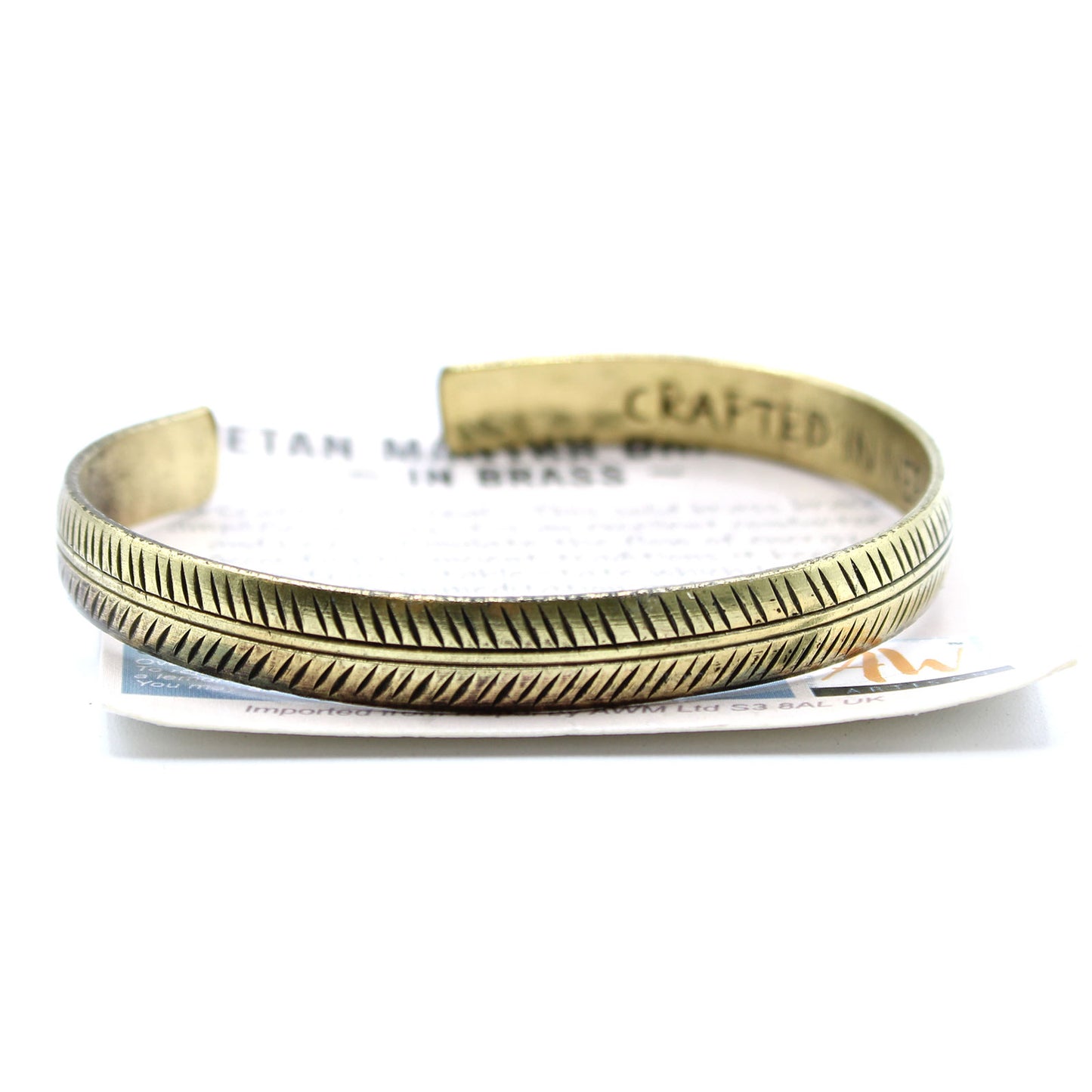 Tibetisches Armband "Kleines Tribal Blatt" - Messing