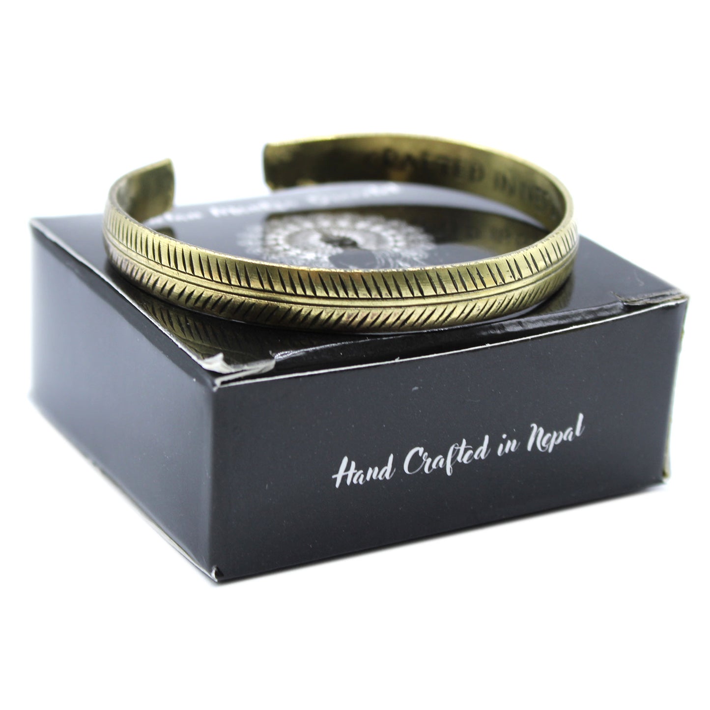 Tibetisches Armband "Kleines Tribal Blatt" - Messing