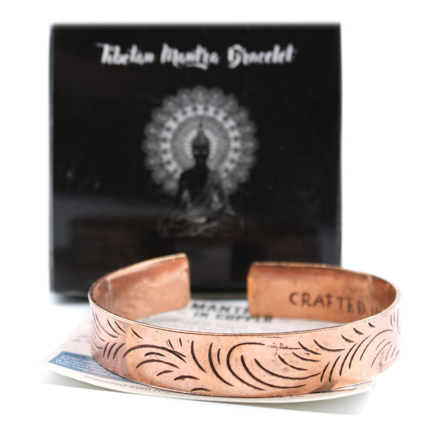 Tibetisches Armband "Tribal Breiter Wirbel" - Kupfer