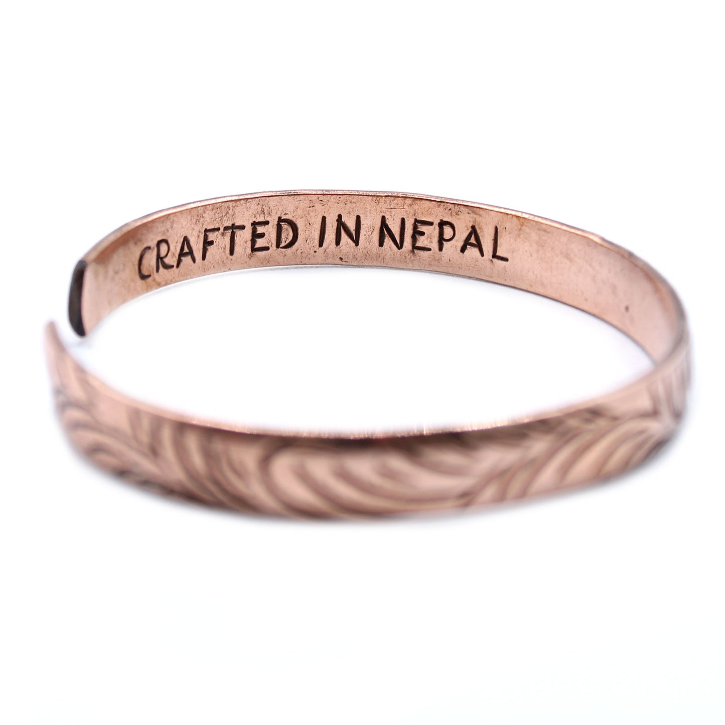 Tibetisches Armband "Tribal Schmaler Wirbel" - Kupfer