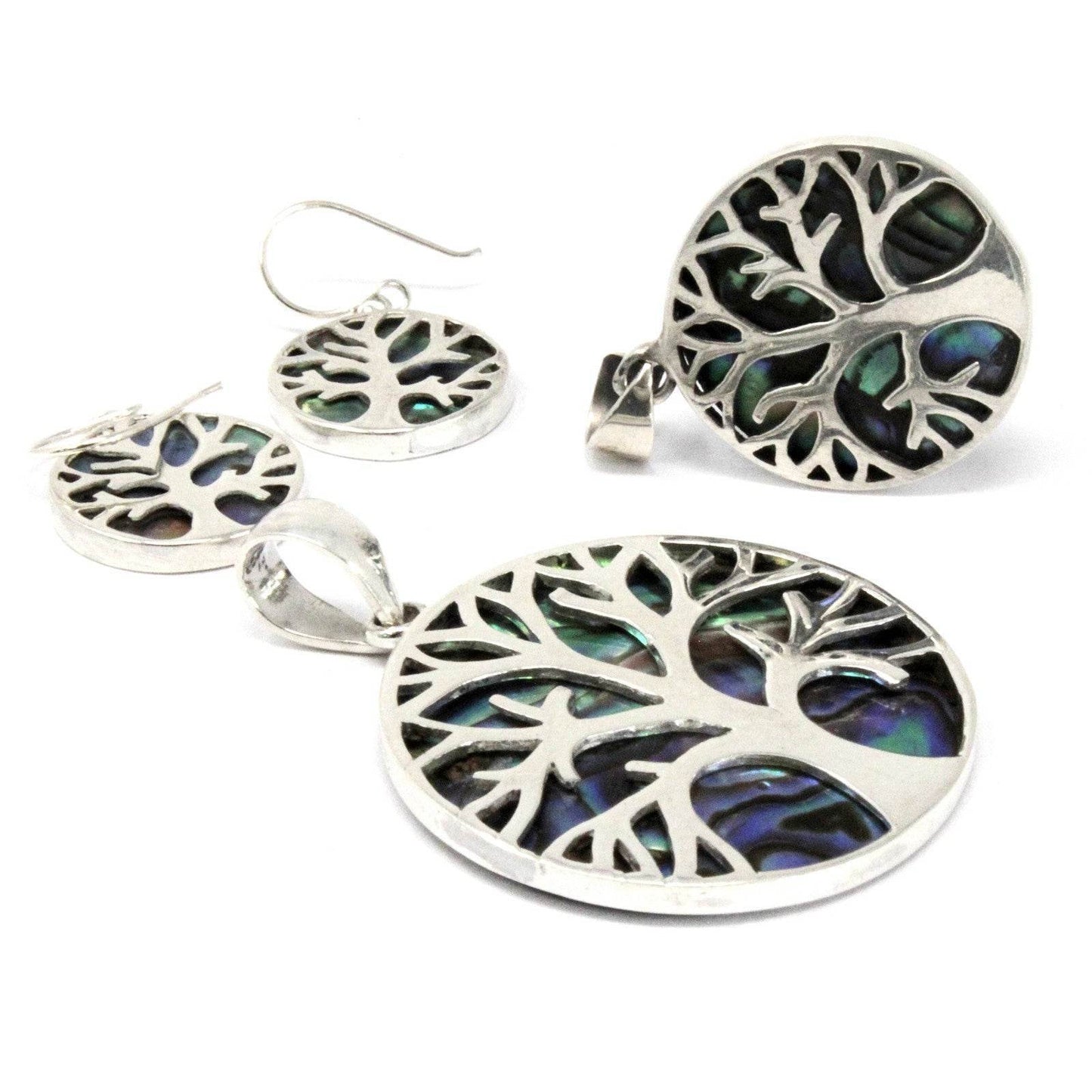 Lebensbaum Ohrringe 925 Silber 15mm - Abalone - Silberschmuck - Hauttempel