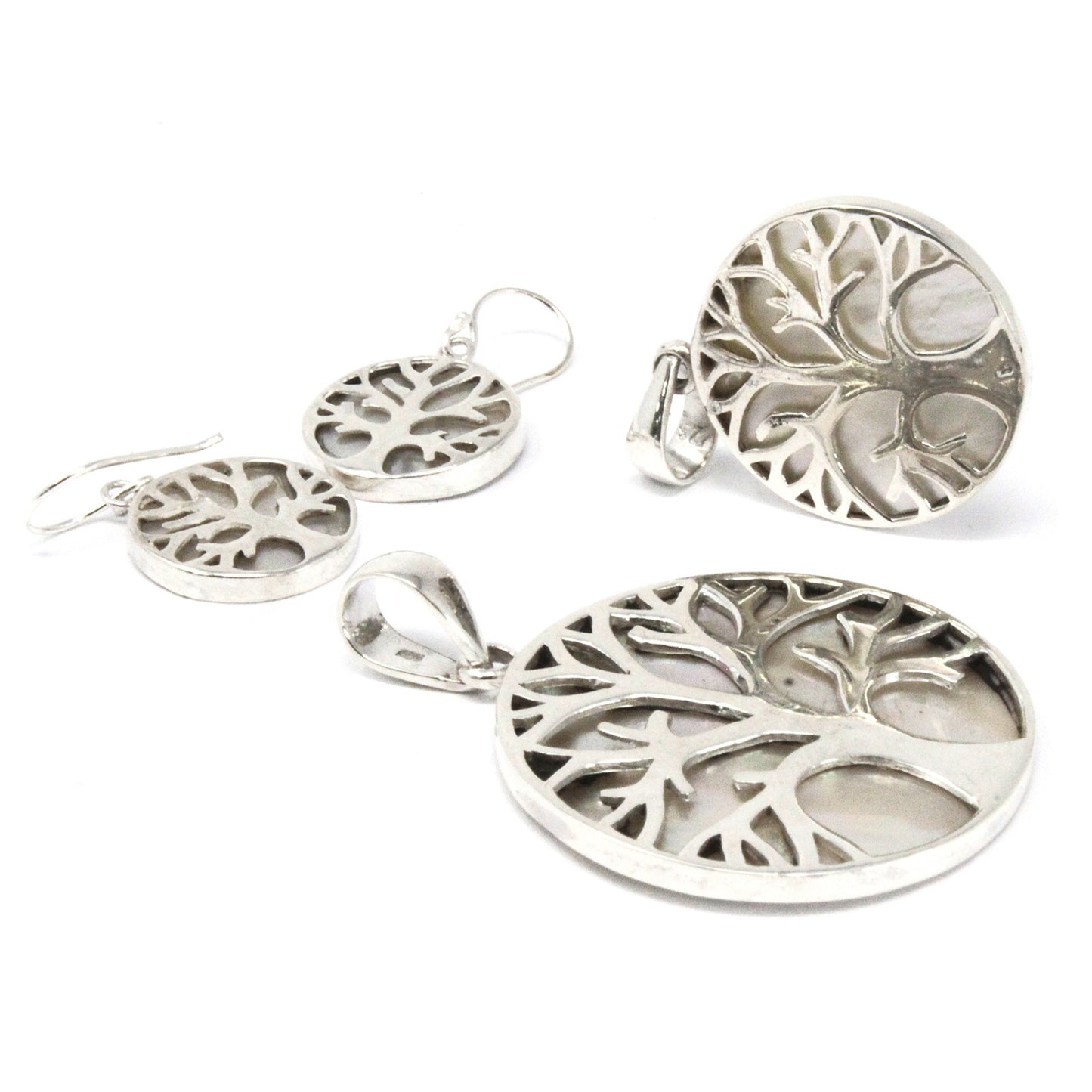Ohrringe & Kettenanhänger "Lebensbaum" 925 Silber - 3 Designs
