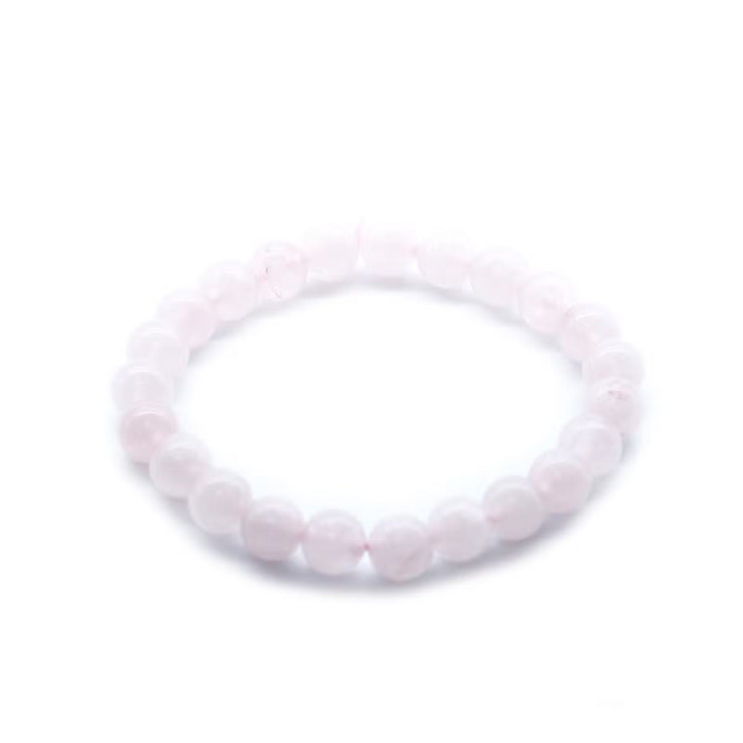 Edelstein-Kraftarmband Rosenquarz – rosa Perlenarmband, Freisteller