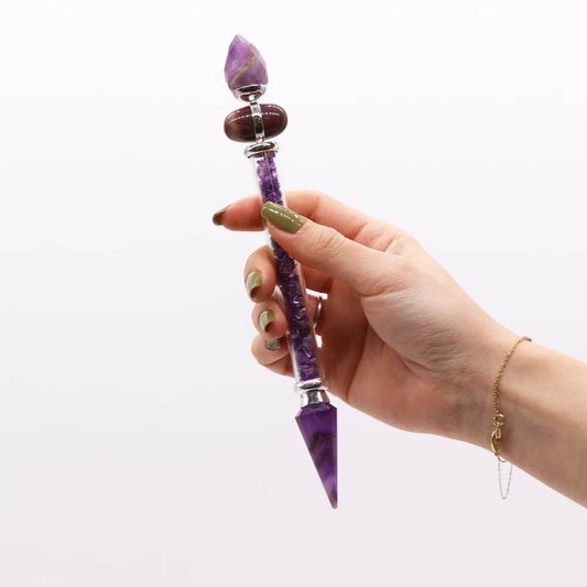 Shiva Lingam Ritualstab - Amethyst (Erfolg) - Edelstein-Ritualstab - Hauttempel