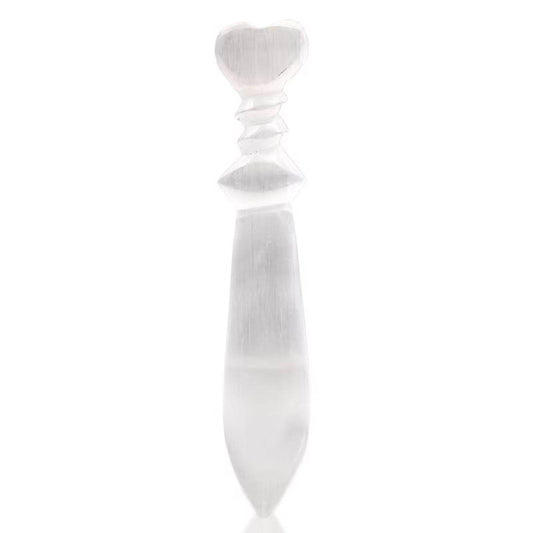 Großes Selenit-Ritualmesser – Spirale - Selenit-Ritualmesser - Hauttempel