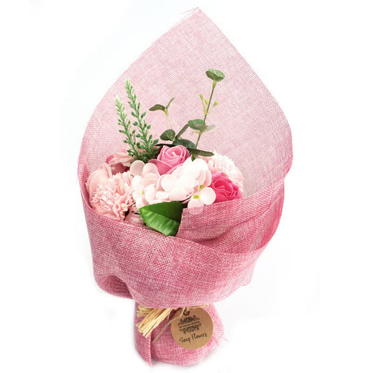Seifenblumen Geschenk-Bouquet - Blumenstrauß mit Blüten in Rosa