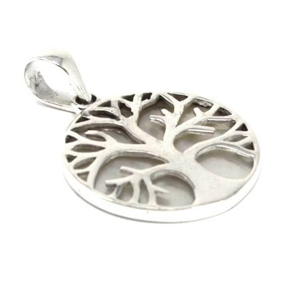 Lebensbaum Anhänger 925 Silber 22mm - Perlmutt - Silberschmuck - Hauttempel