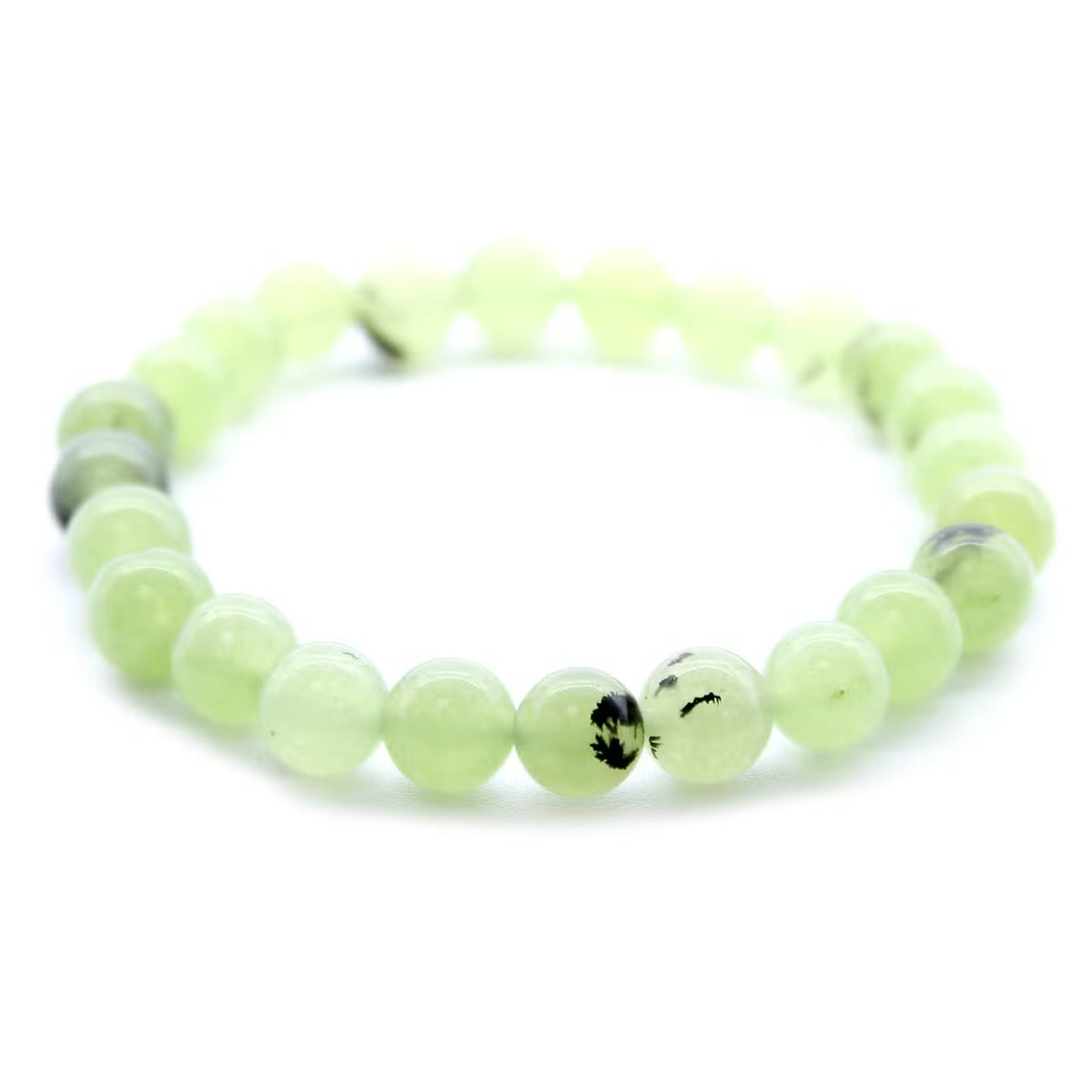 Edelstein-Kraftarmband Jade – grünes Perlenarmband, Freisteller
