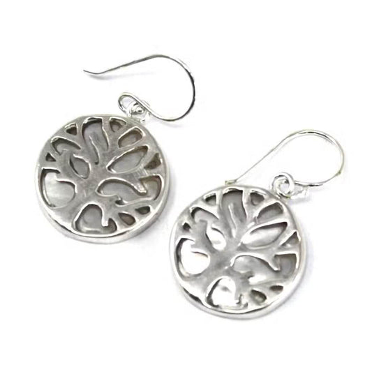 Lebensbaum Ohrringe 925 Silber 15mm - Perlmutt - Silberschmuck - Hauttempel