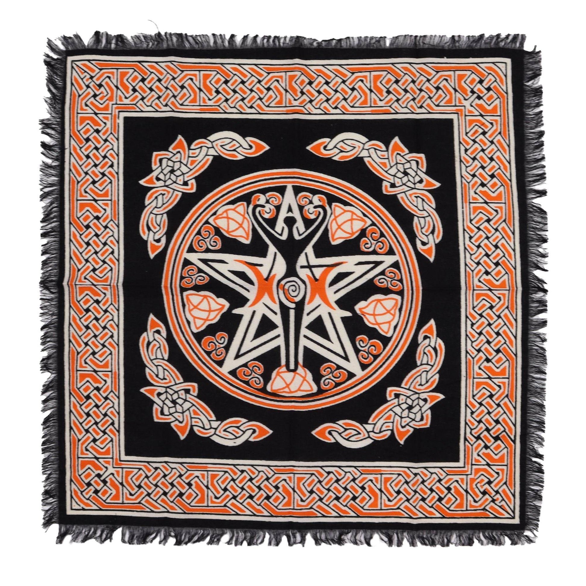 Esoterisches Altartuch mit Fransen - Mutter Erde/ Erdmutter - Esoteric Altar Cloth - Hauttempel