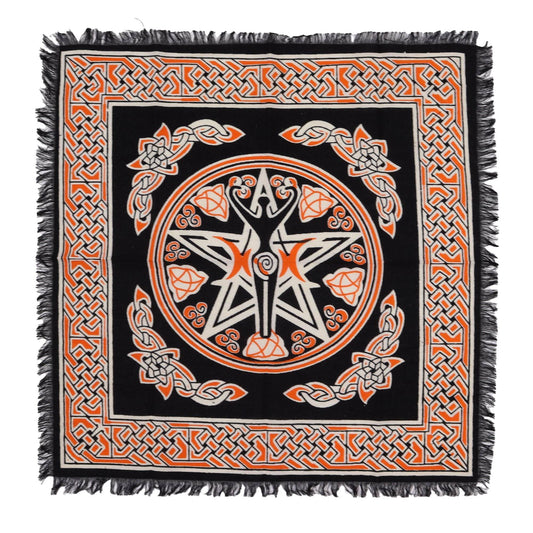 Esoterisches Altartuch mit Fransen - Mutter Erde/ Erdmutter - Esoteric Altar Cloth - Hauttempel