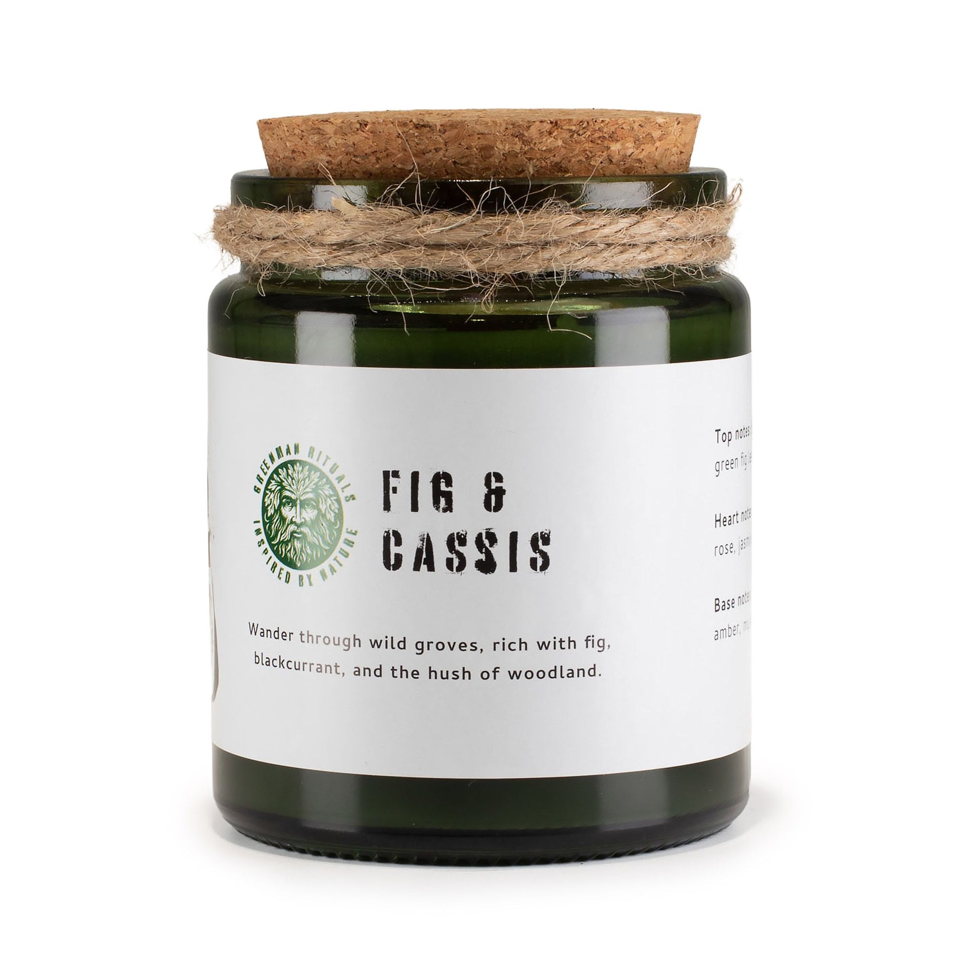 Greenman Woodwick Duftkerze Feige und Cassis – Glasbehälter mit Korkdeckel, Freisteller