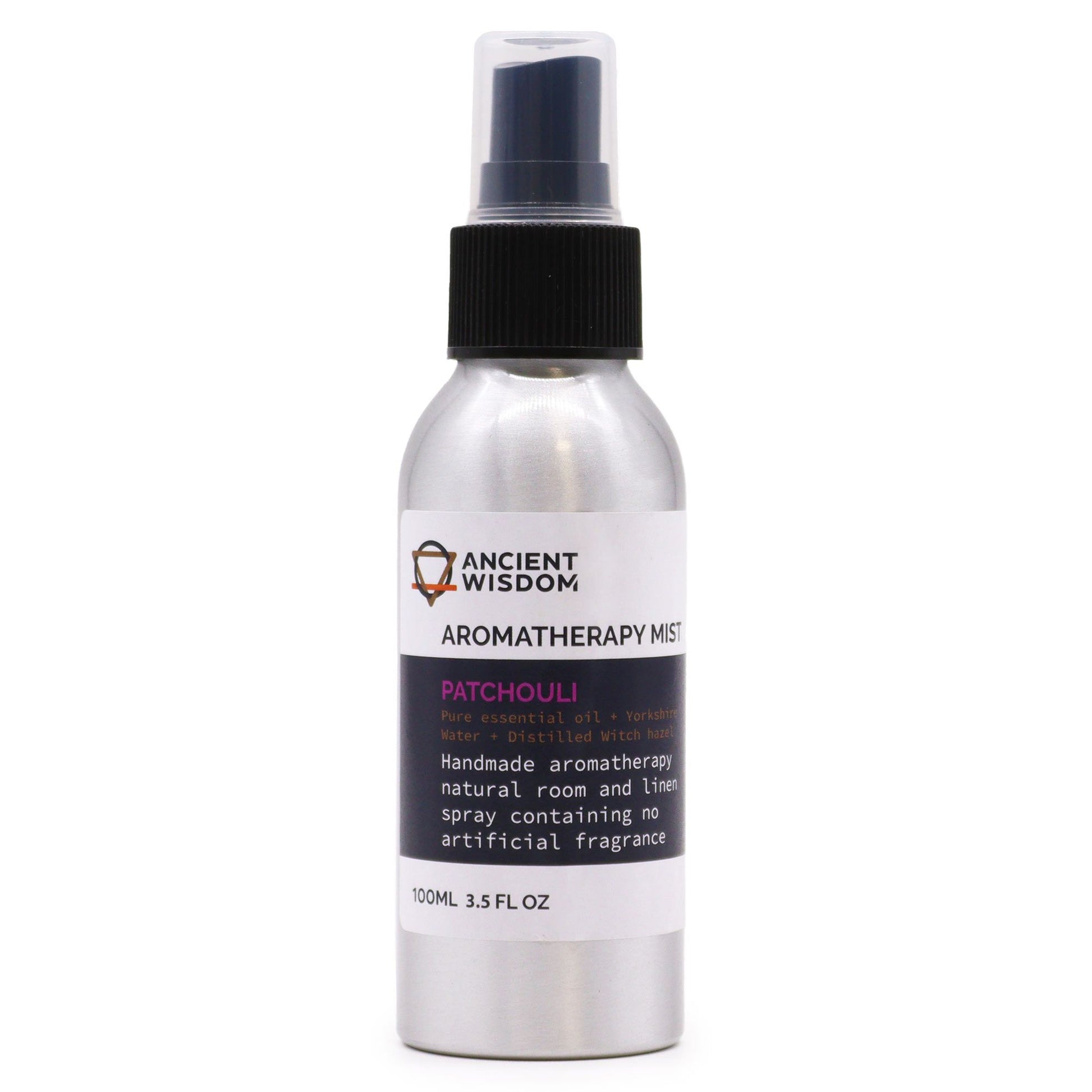 Aromatherapie Raumspray Patchouli – 100-ml-Flasche mit Pumpsprühkopf, Freisteller