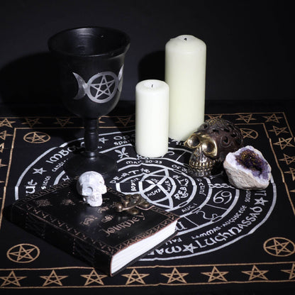 Esoterisches Altartuch mit Fransen - Leben, Tod & Wiedergeburt - Esoteric Altar Cloth - Hauttempel