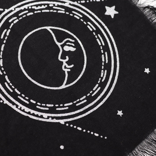 Esoterisches Altartuch mit Fransen - Sonne & Mond mit Karte - Esoteric Altar Cloth - Hauttempel