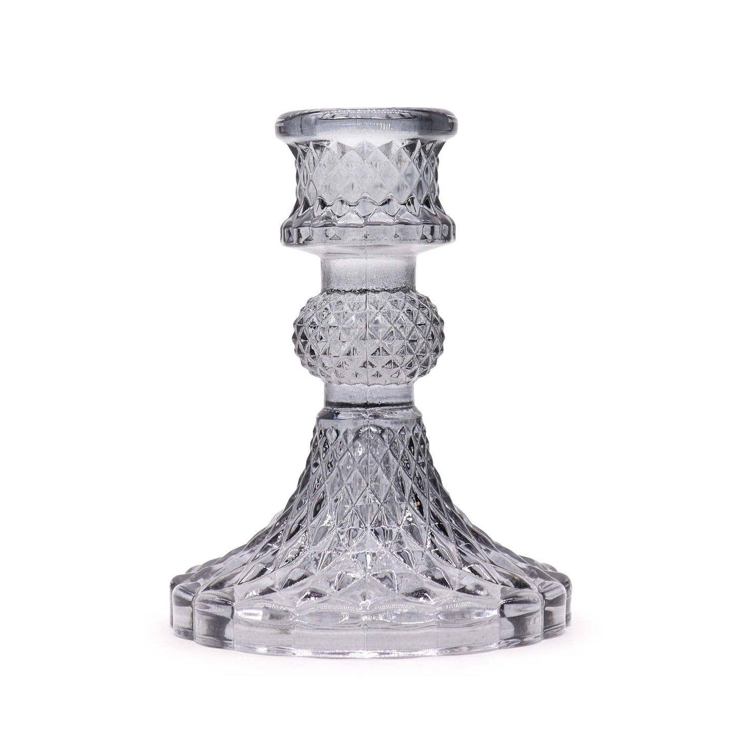 Vintage-Kerzenhalter für Dinnerkerzen aus Glas 2er-Set – Freisteller