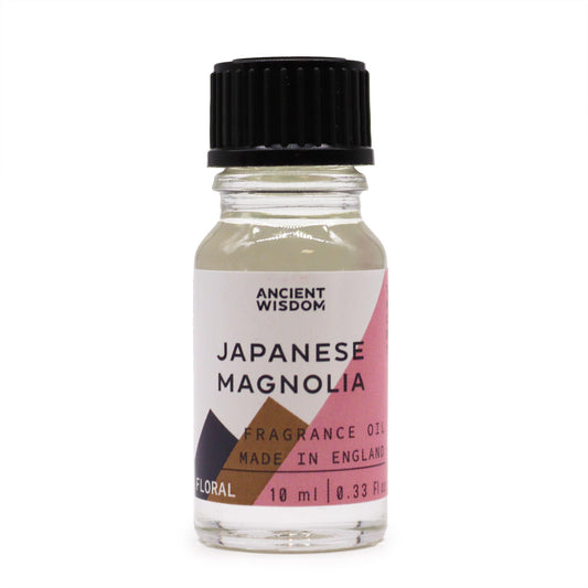 Raumduftöl Japanische Magnolie – 10-ml-Flasche mit schwarzem Deckel, Freisteller