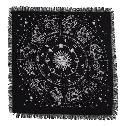 Esoterisches Altartuch mit Fransen - Horoskop - Esoteric Altar Cloth - Hauttempel