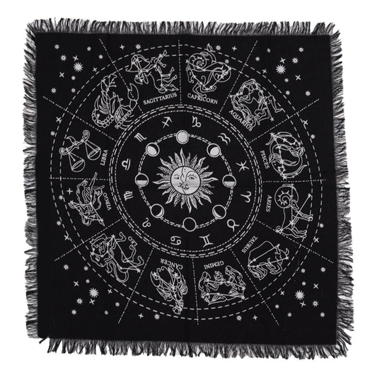 Esoterisches Altartuch mit Fransen - Horoskop - Esoteric Altar Cloth - Hauttempel
