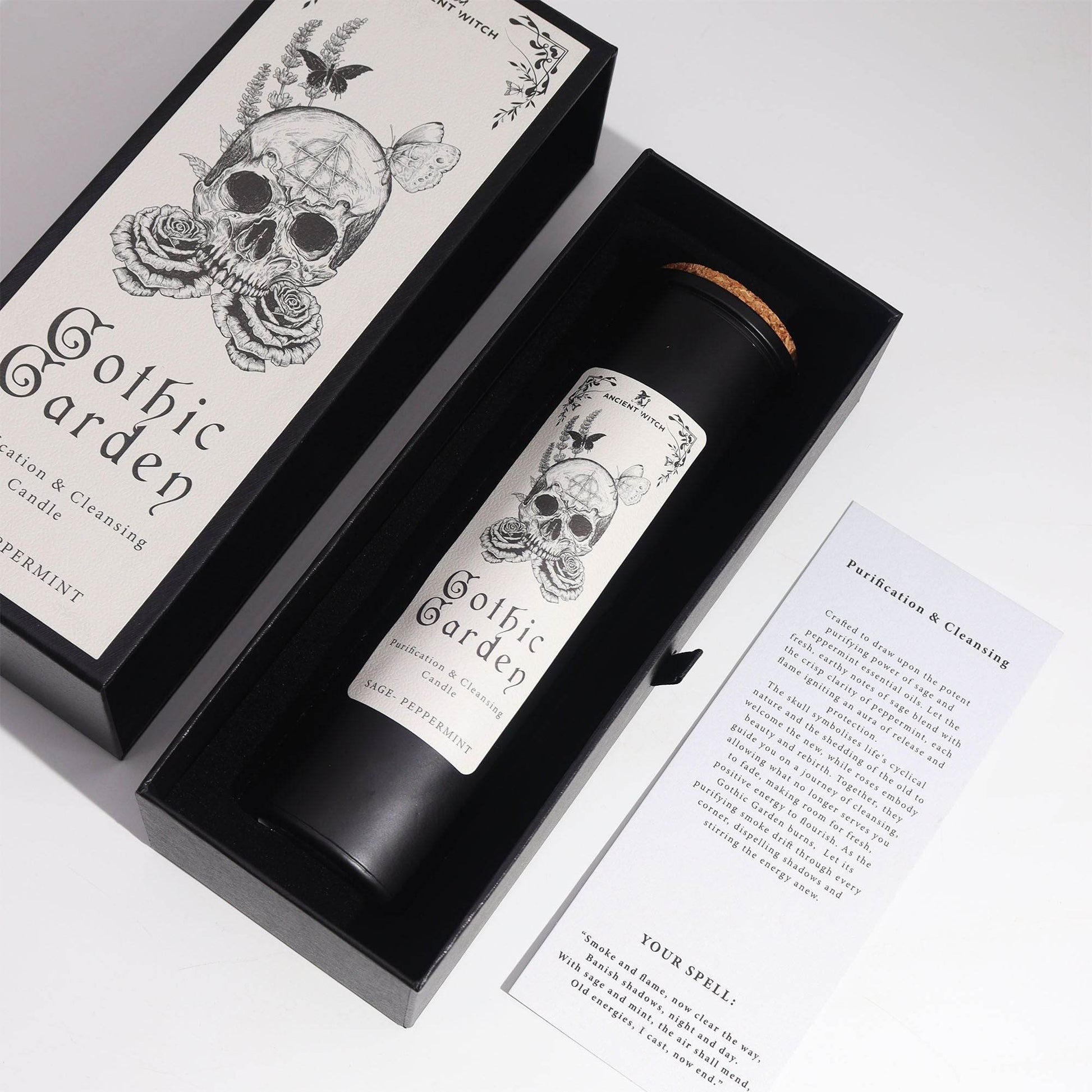 Hexen-Reinigungskerzen - Gothic Garden - Salbei & Pfefferminze - Ancient Witch Purification Candles - Hauttempel
