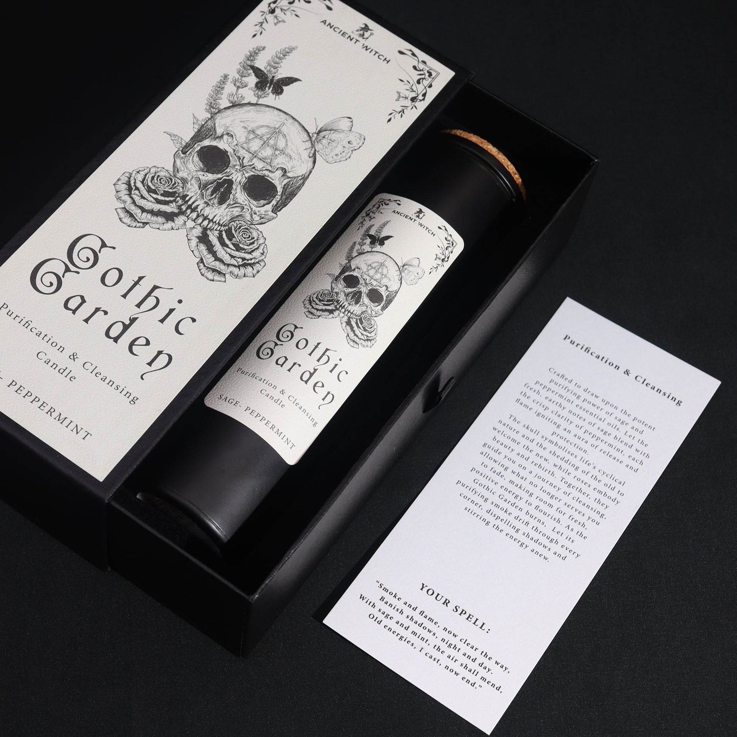 Hexen-Reinigungskerzen - Gothic Garden - Salbei & Pfefferminze - Ancient Witch Purification Candles - Hauttempel