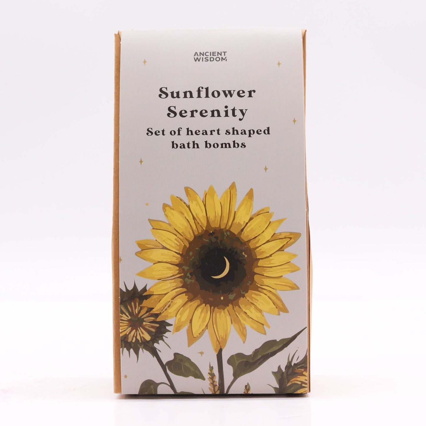 Badeherz-Geschenkset Sunflower Serenity – Verpackung geschlossen, Frontansicht
