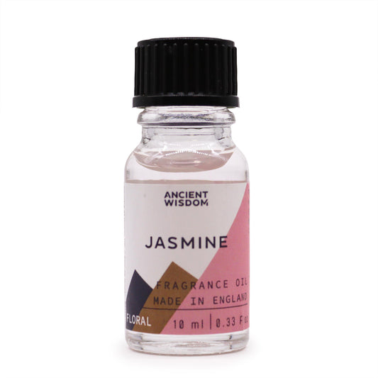 Raumduftöl Jasmin – 10-ml-Flasche mit schwarzem Deckel, Freisteller