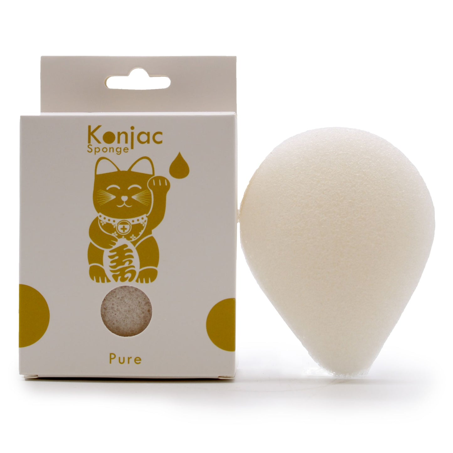 Konjac-Gesichtsschwamm Natur – Verpackung mit weißem Schwamm