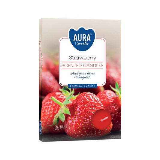 Duft-Teelichter - Erdbeere - Strawberry (6-er Set)