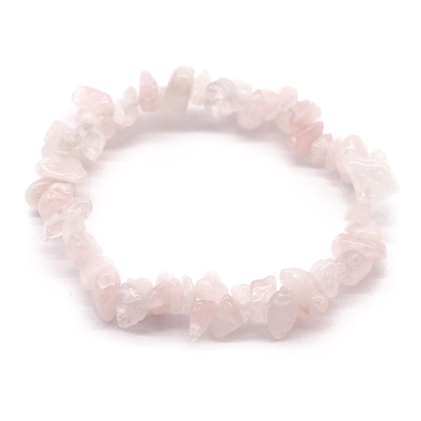 Edelsteinarmband Rosenquarz – rosa Perlenarmband, Freisteller