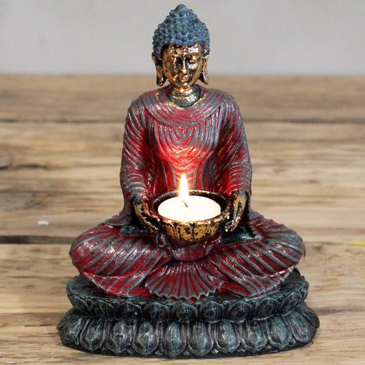 Buddha-Kerzenhalter - Antik Finish