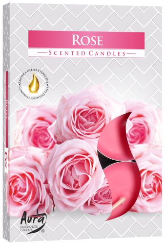 Duft-Teelichter - Rosenblüte - Rose (6-er Set)