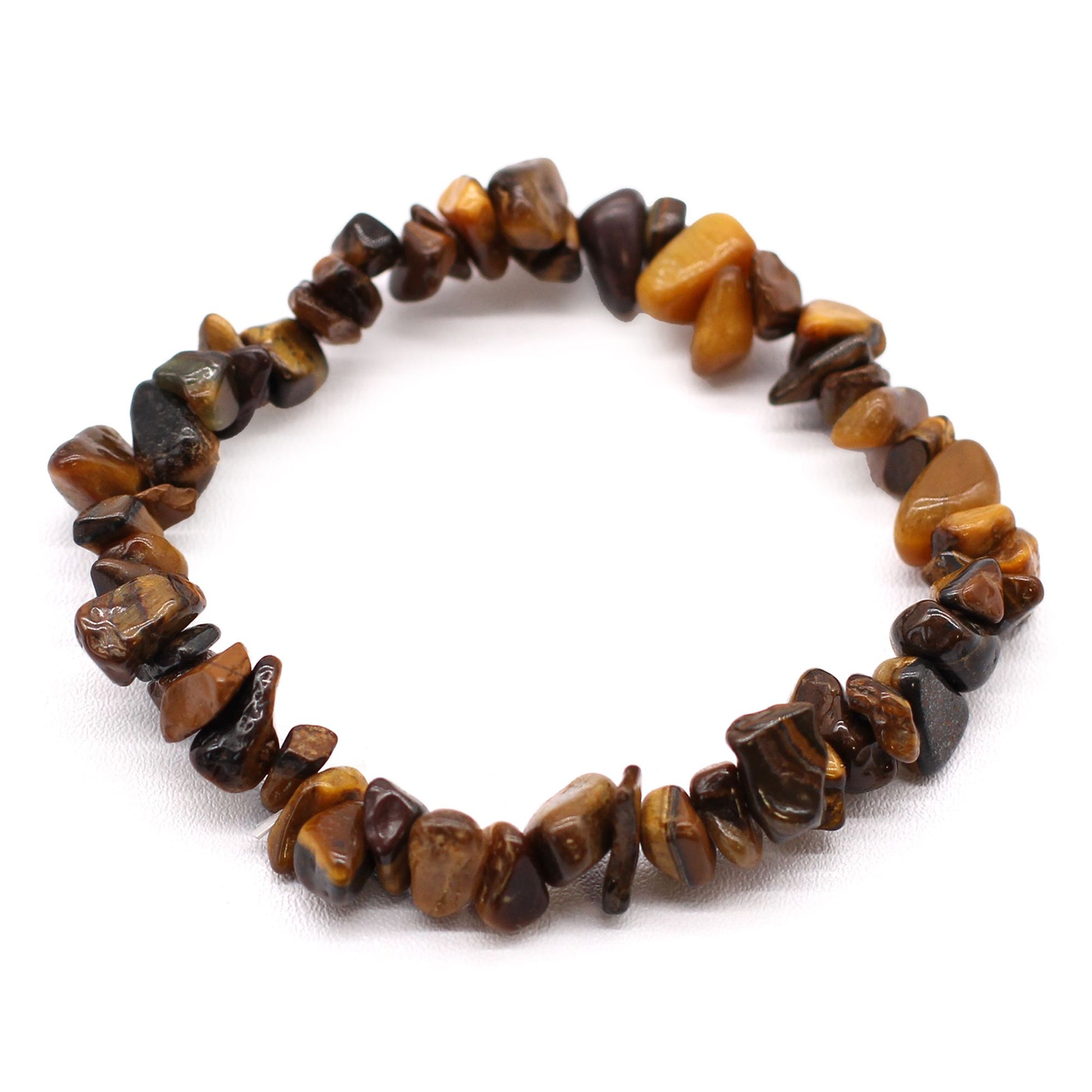 Edelsteinarmband Tigerauge – braun-goldenes Perlenarmband, Freisteller