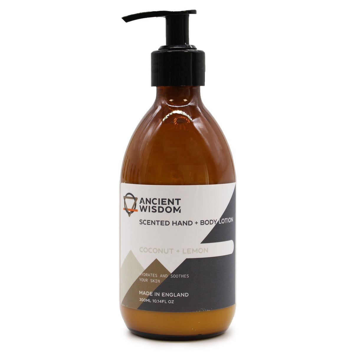 Hand- & Body Lotion Kokosnuss und Zitrone – Flasche frontal, Freisteller